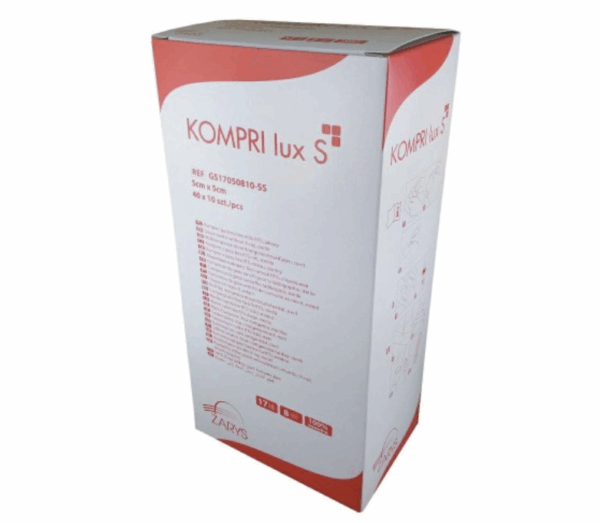 KOMPRI LUX S 17N 8W 10 x 10cm 3szt (50blistrów x 3szt) PUDEŁKO kompresy gazowe JAŁOWE