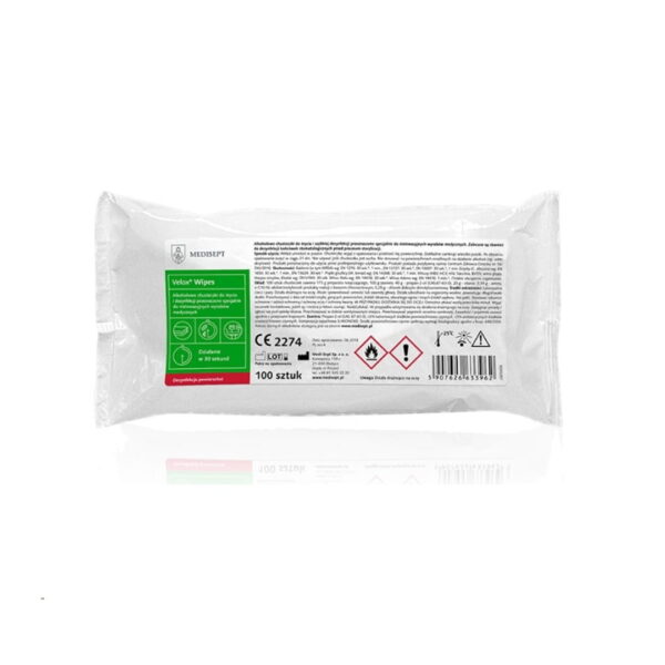 VELOX WIPES WKŁAD chusteczki do dezynfekcji alkoholowe (100szt)